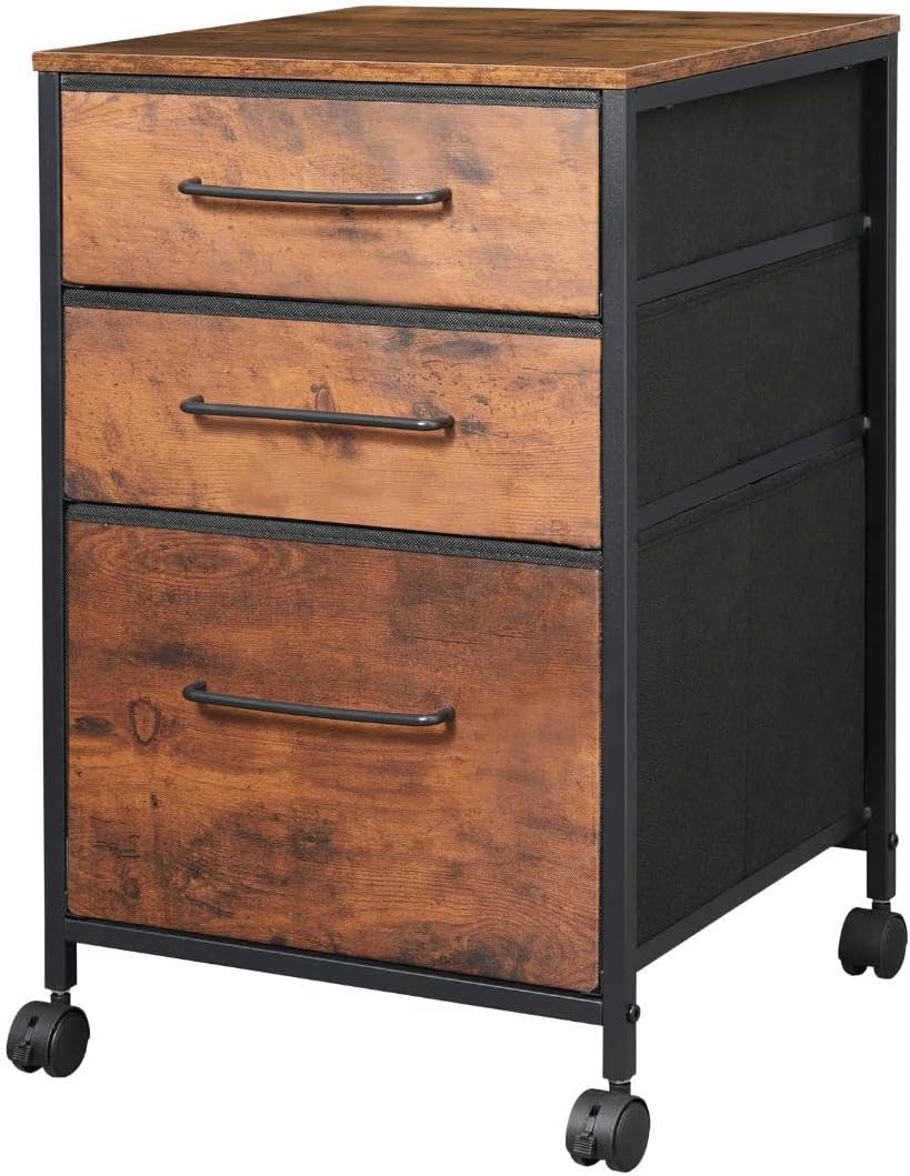 ☆使い勝手抜群　3段収納　キャビネット デスクワゴン　茶 ☆使い勝手 3段収納 キャビネット デスクワゴン 茶 茶 3段収納